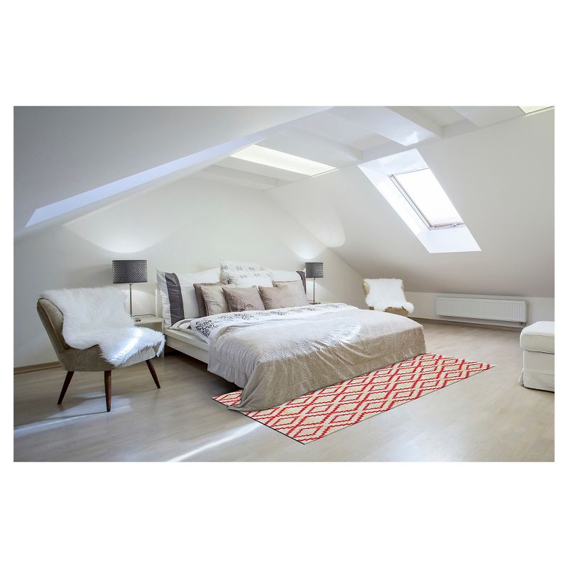 2'2"X4' Geometric Woven Accent Rugs Red - Weave & Wander