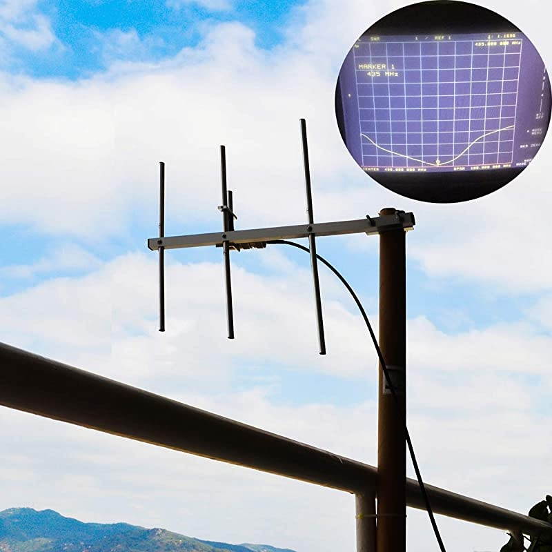 7dBi Yagi Antenna Wide Band UHF 400-470Mhz 70CM Antenna Outdoor Mobile Radio/Two-Way Radio Signal Booster Long Range SL16 Female SO239 Antenna for Motorola Icom Midland Yaesu Transceiver