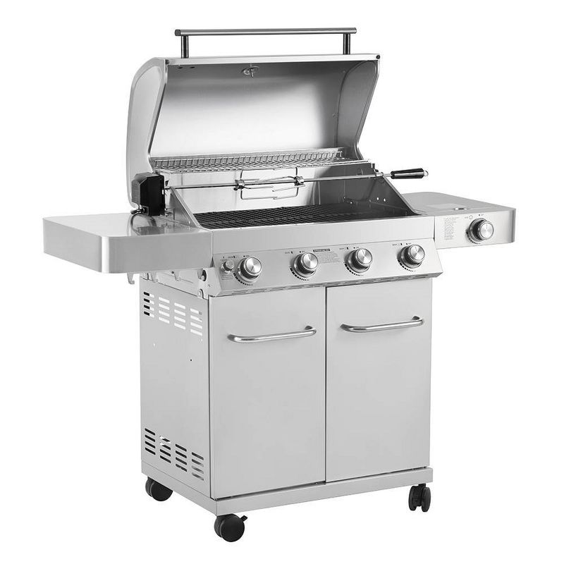 4-Burner Propane Stainless Steel Gas Grill with Rotisserie Kit Model 17842 - Monument Grills