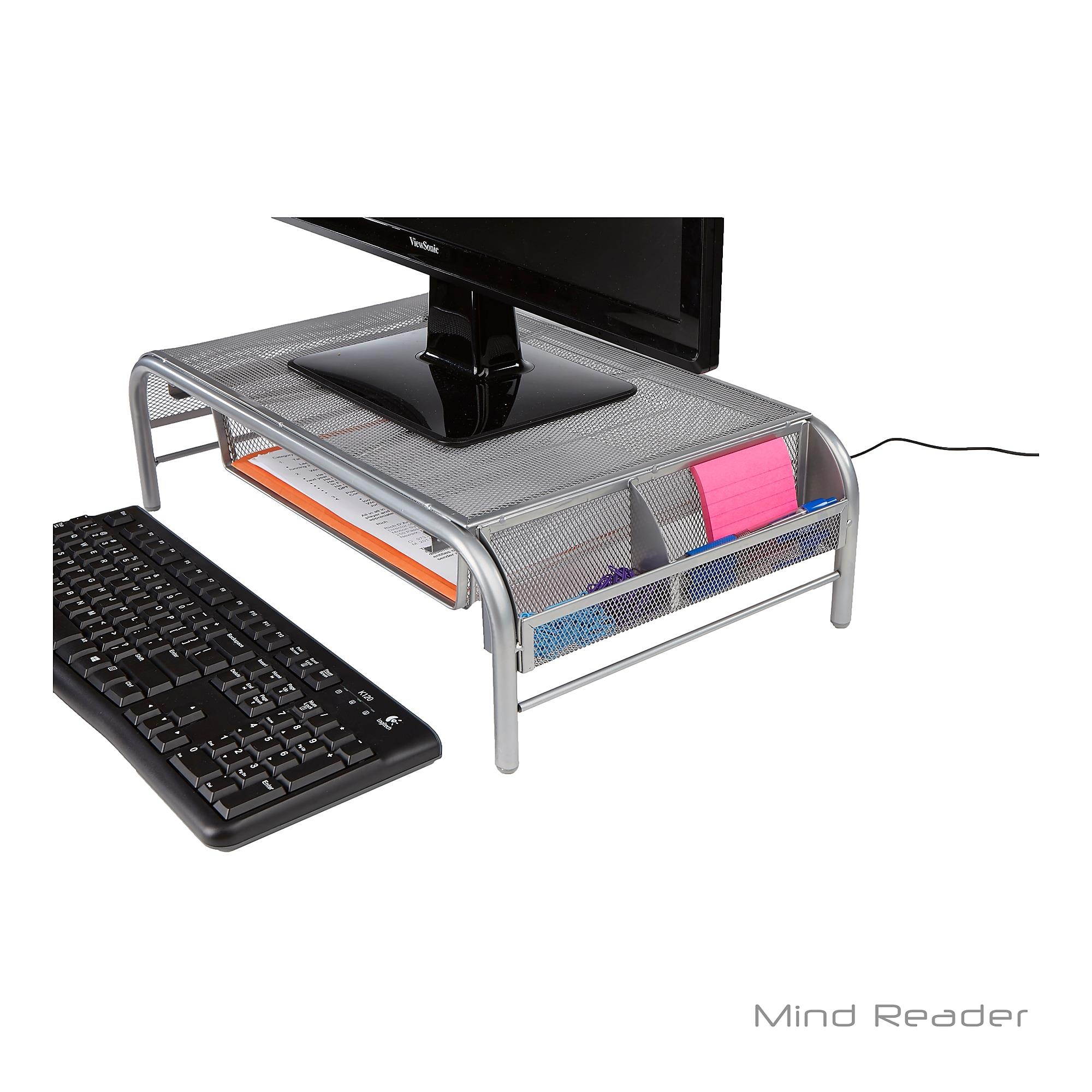 Mind Reader Metal Mesh Monitor Stand with MESHMONSTA-SIL
