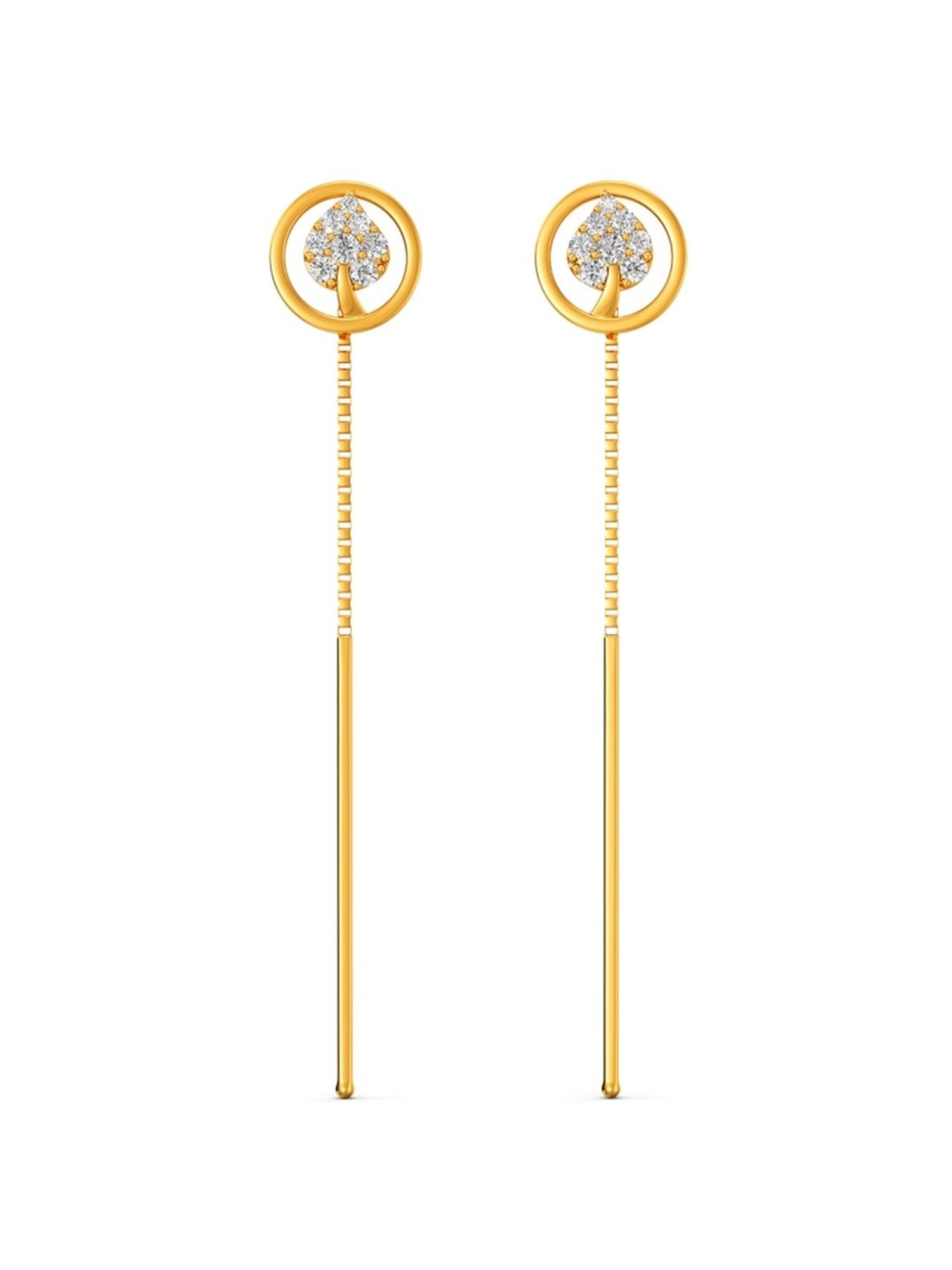 Joyalukkas Gold 22K Ligament Model Sui-Dhaga Earrings for Women