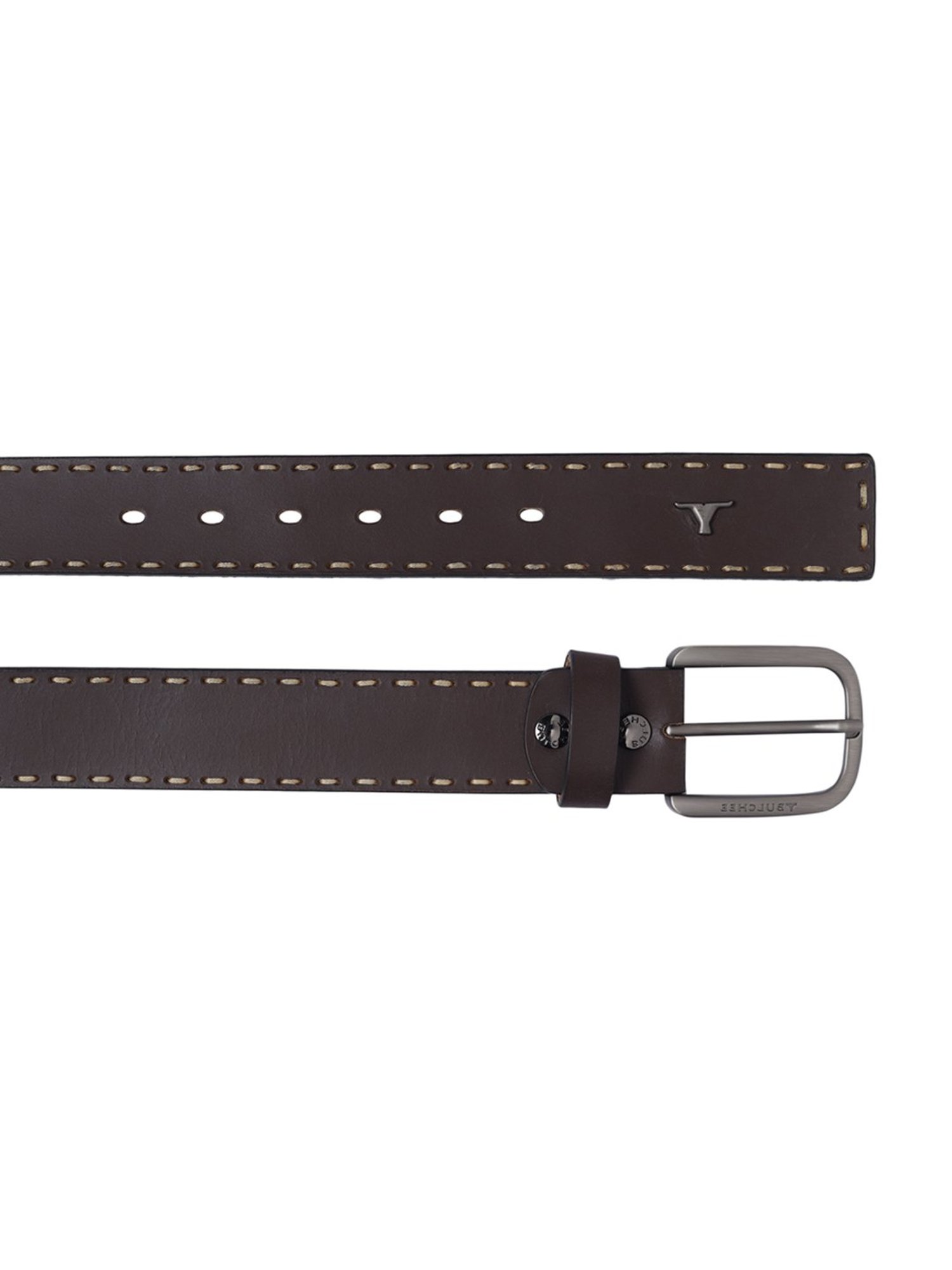 BULCHEE Brown Leather Casual Belt for Men