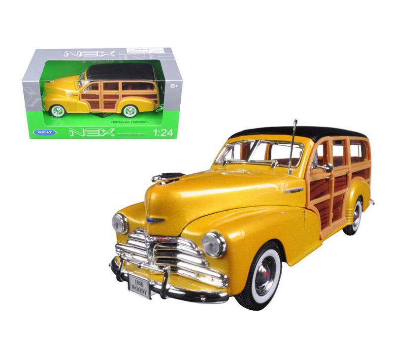 1948 Chevrolet Woody Wagon Fleetmaster Gold 1/24 Diecast Model Car by Welly