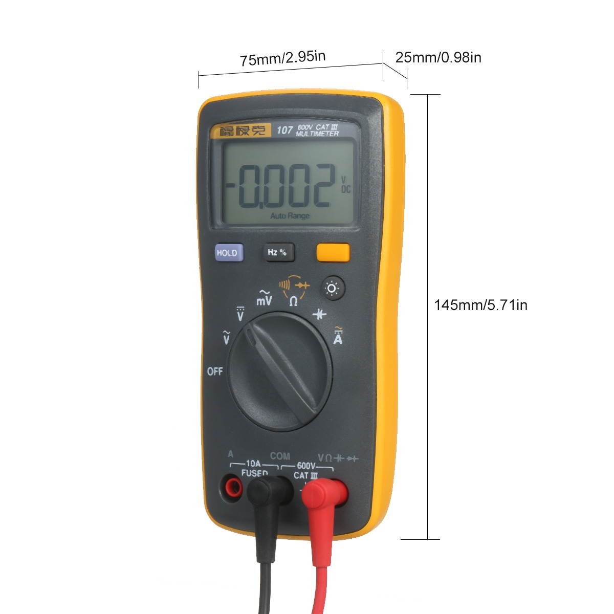 FLUKE 6000 Counts Mini Palm-sized Multimeter Digital Multimeter Handheld Voltmeter Portable Ammeter Voltage Meter Universal Meter Measuring AC/DC Voltage AC/DC Current Resistance Capacitance