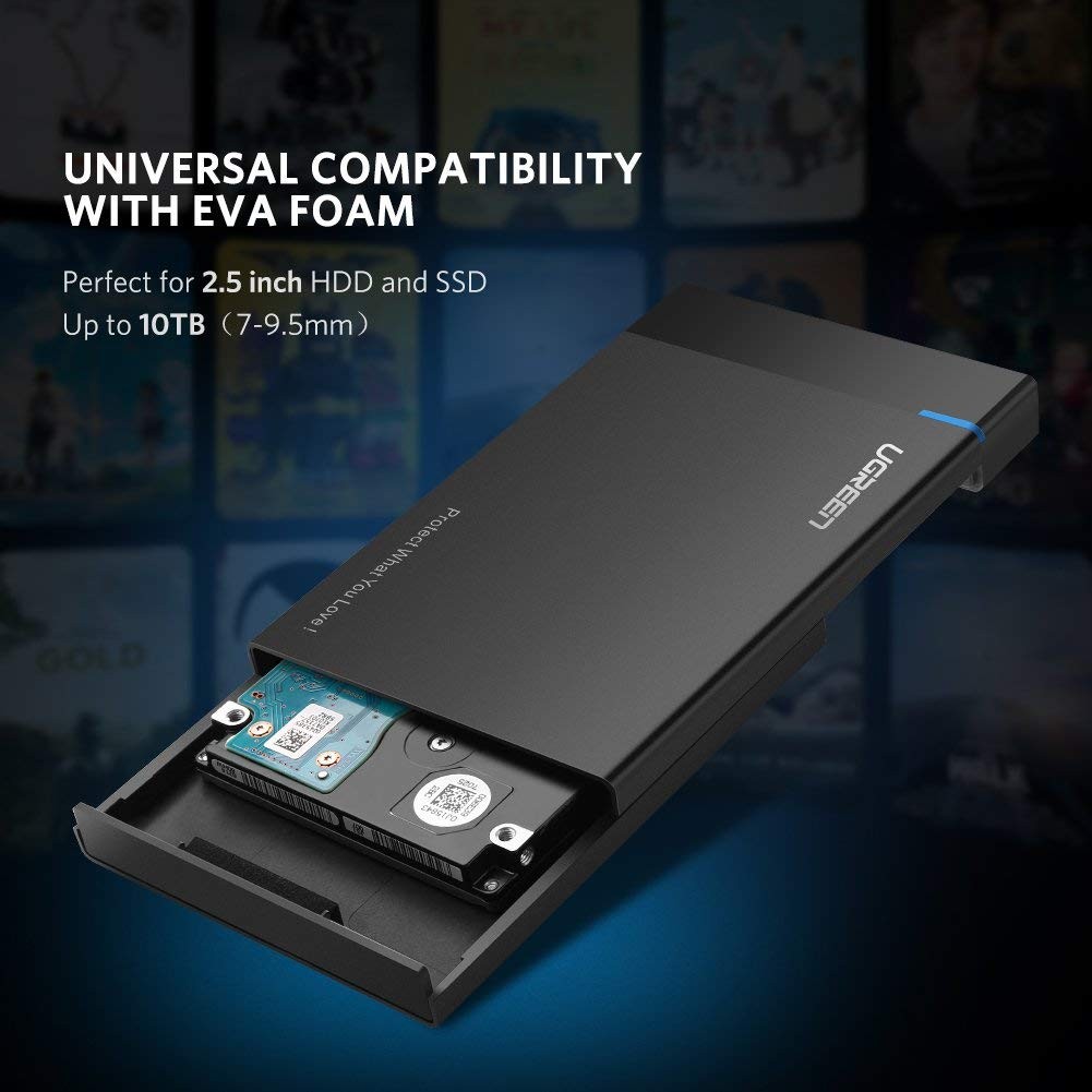 Wanmingtek USB3.0 HDD Case SATA USB3.0 External Hard Drive Case Enclosure Support UASP Max 6TB for 2.5 SSD SATA Seagate, WD, Toshiba