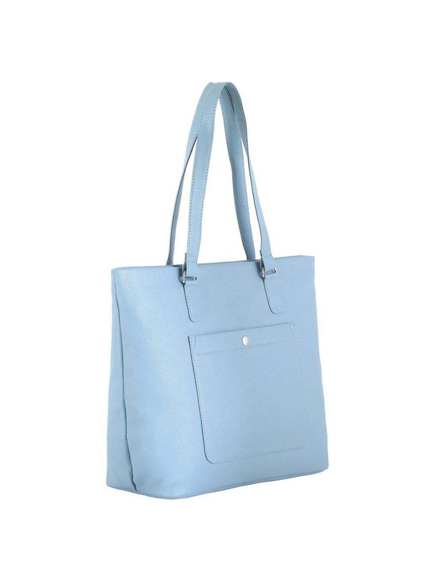 Toteteca Blue Solid Medium Tote Handbag