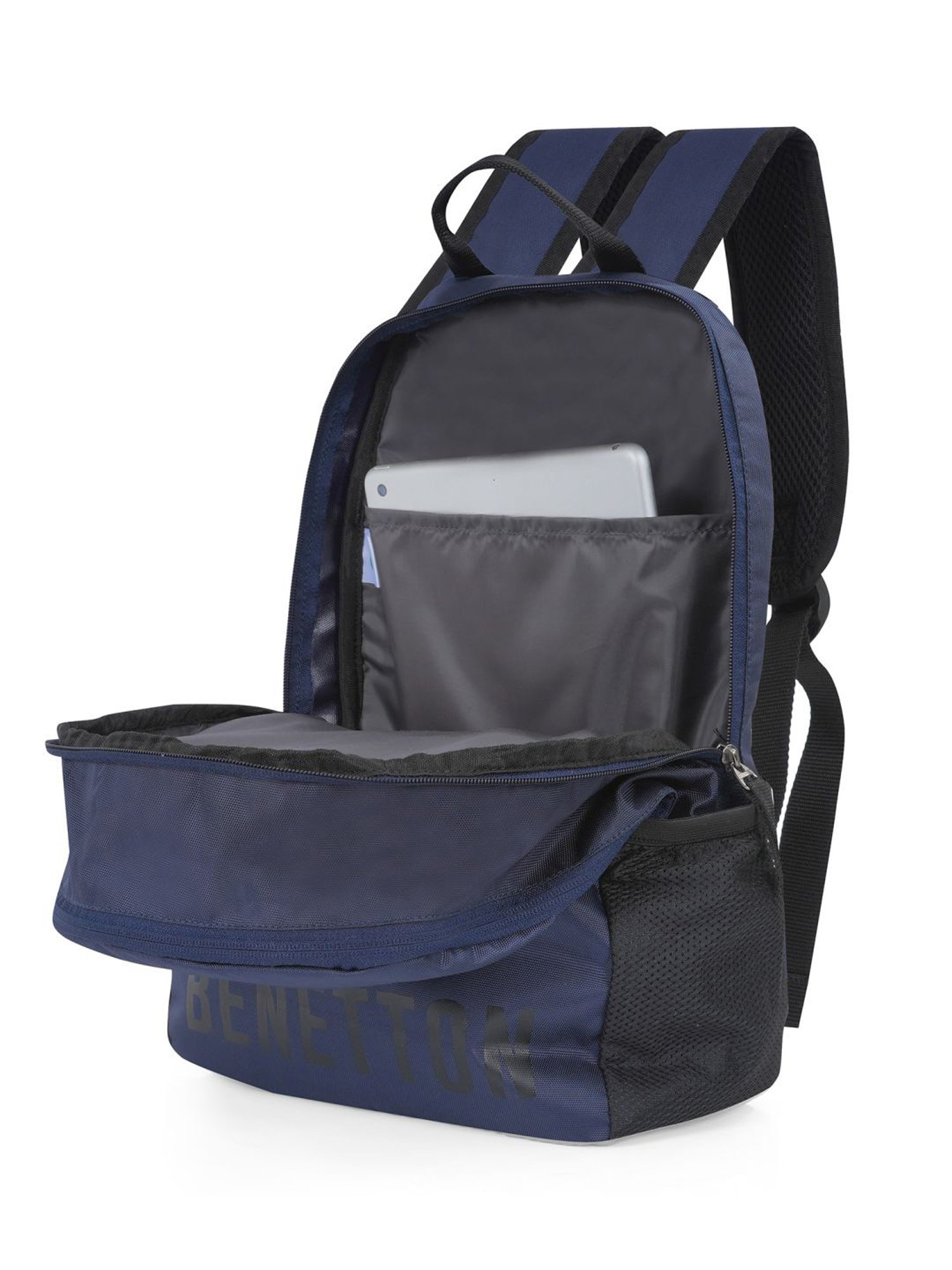United Colors of Benetton Reseda Navy Polyester Solid Backpack - 12.5 Ltrs