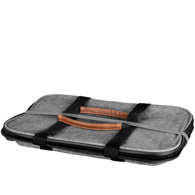 CleverMade SnapBasket LUXE Insulated Collapsible Grocery 32qt Cooler Tote Bag with Zippered Lid and Shoulder Strap - Gray/Black