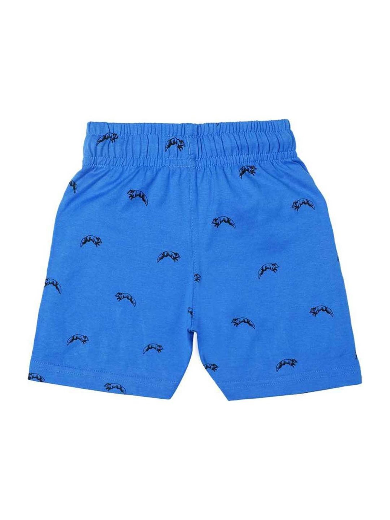 Proteens Kids Royal Blue Cotton Printed Shorts