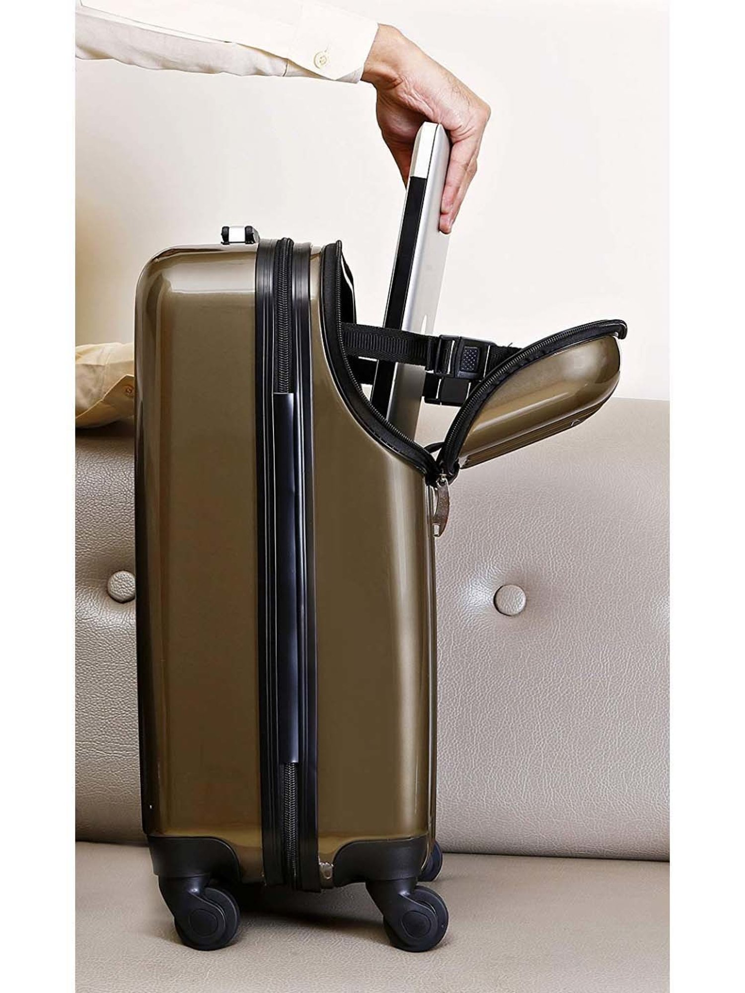 Nasher Miles New York ABS 56 Cms Bronze Hard Sided Suitcase & Trolley Bag