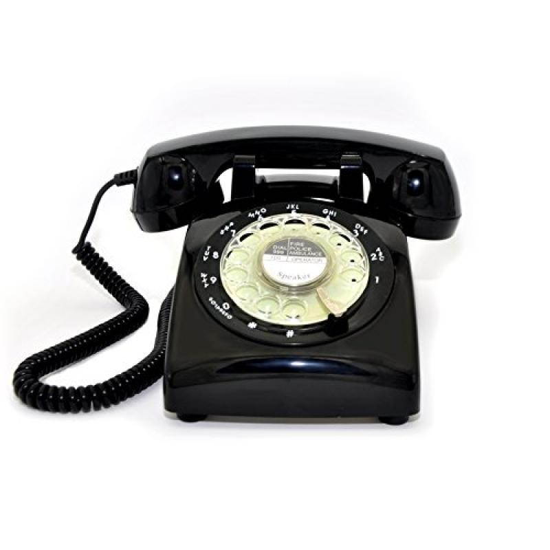 Black Color Vintage 1970's STYLE ROTARY Retro old fashioned Rotary Dial Home Telephone