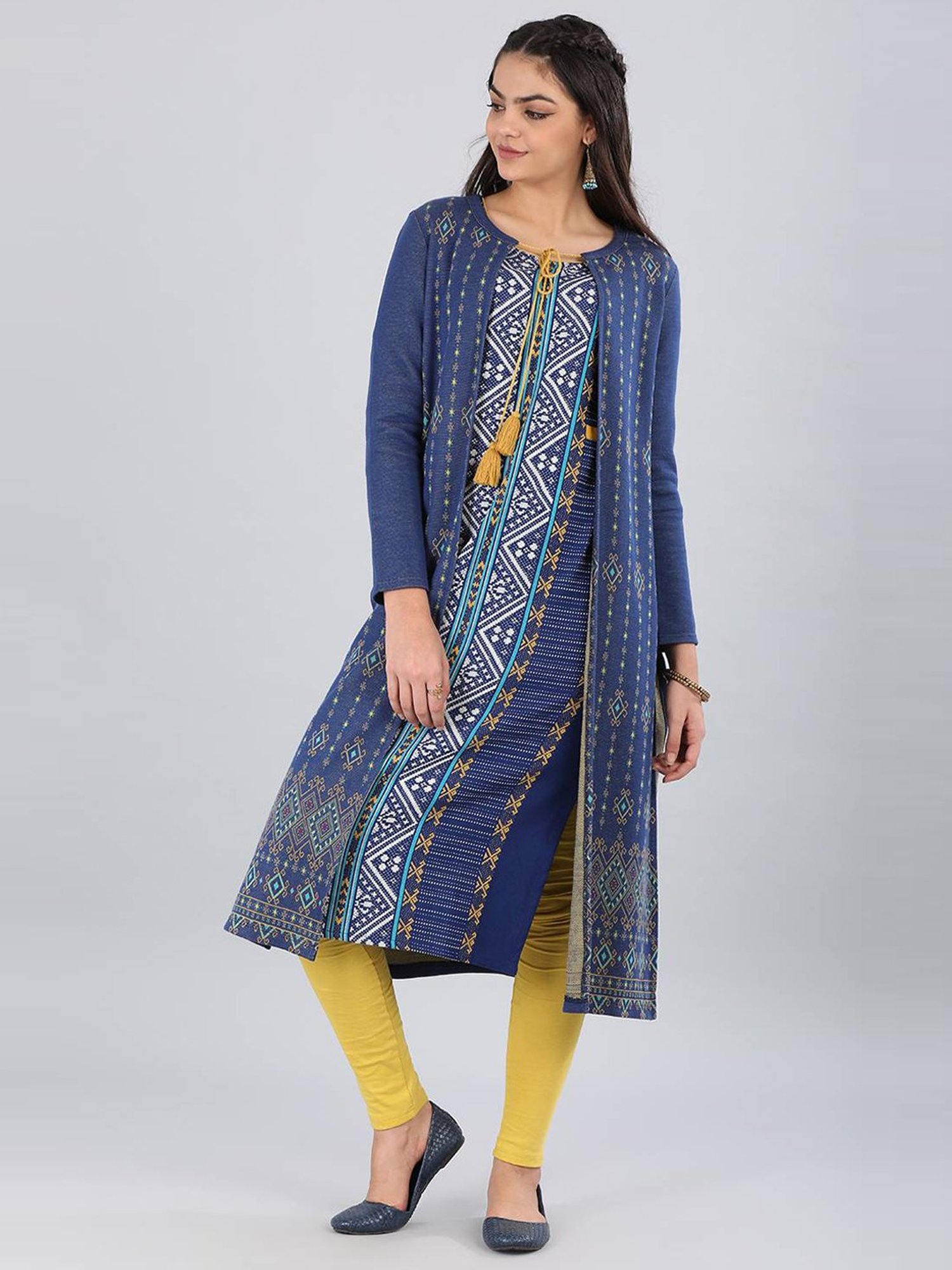 Aurelia Blue Regular Fit Cardigan