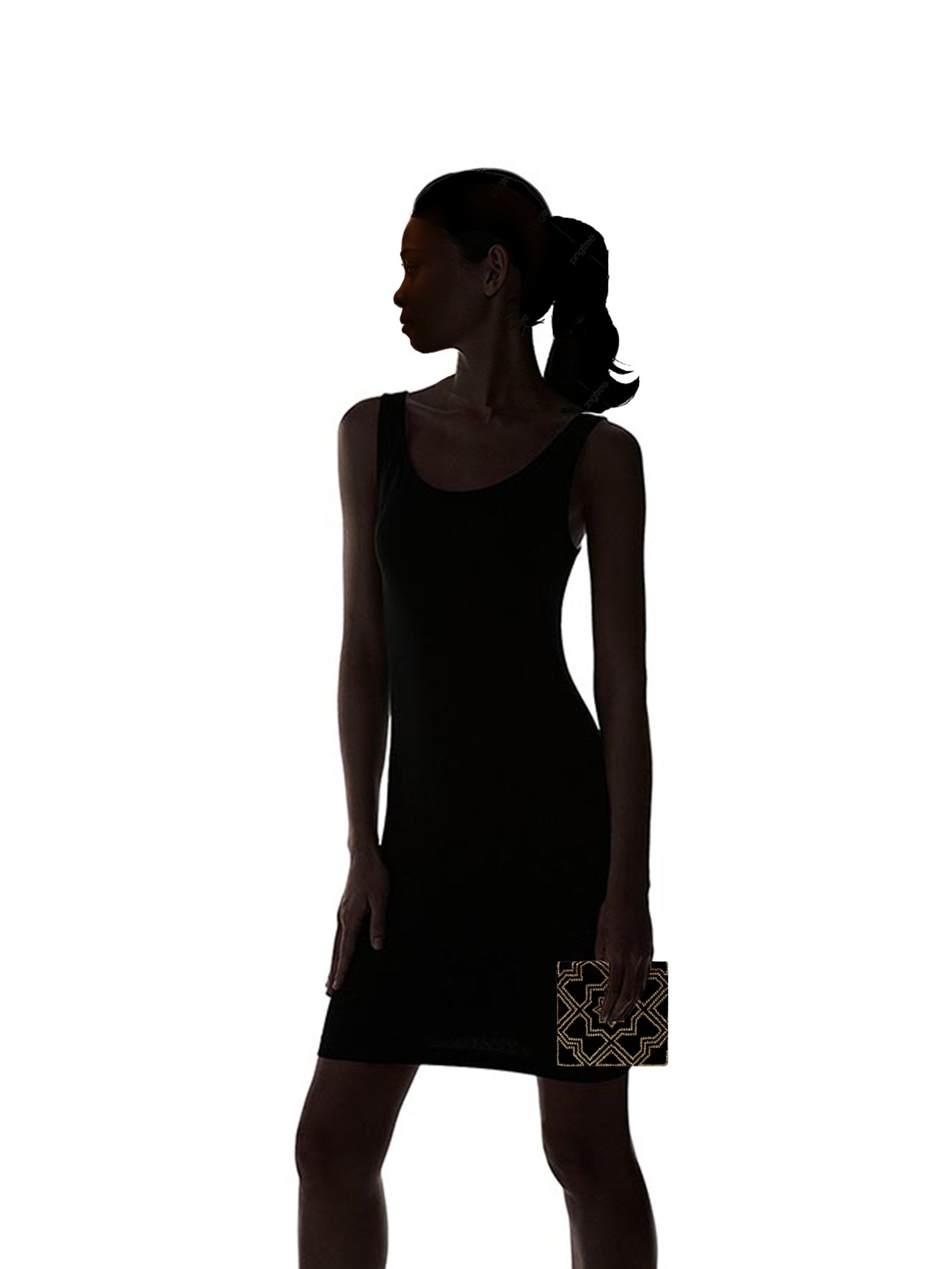 Tarini Nirula Black Silk Clutch