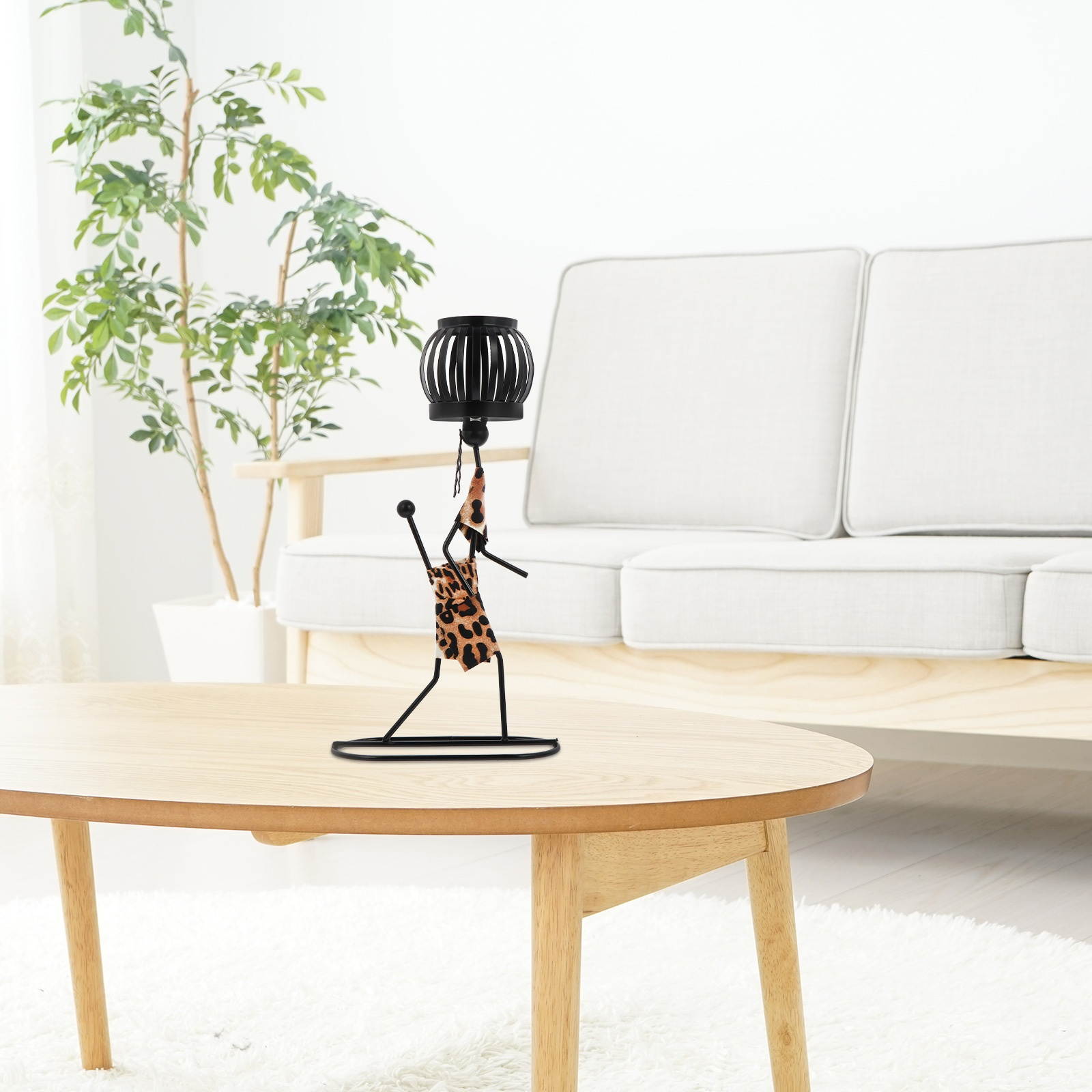 1 Pc Chic Retro Candlestick Iron People Shape Candle Holder Home Candlestick