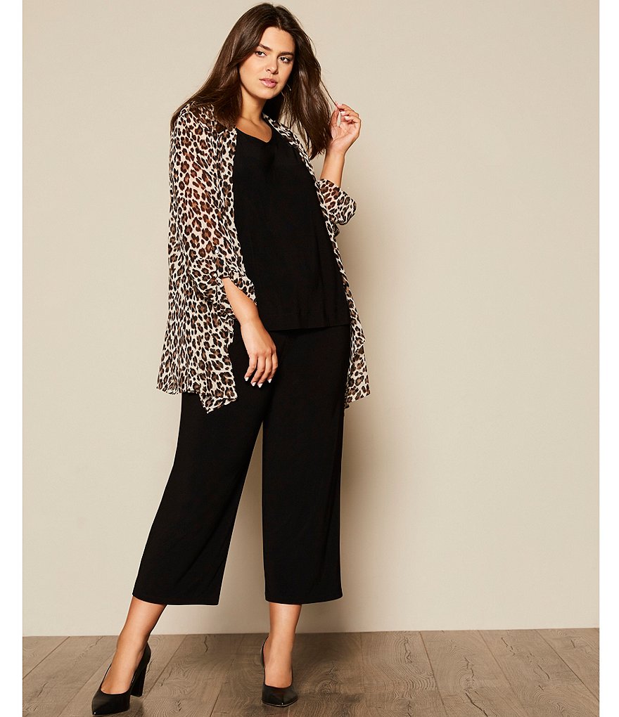 Investments Plus Size Soft Separates Pull-On Crop Pants