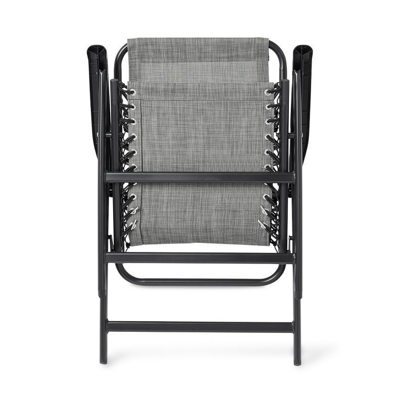Caravan Canopy Infinity Suspension Steel Frame Folding Chair, Gray (2 Pack)