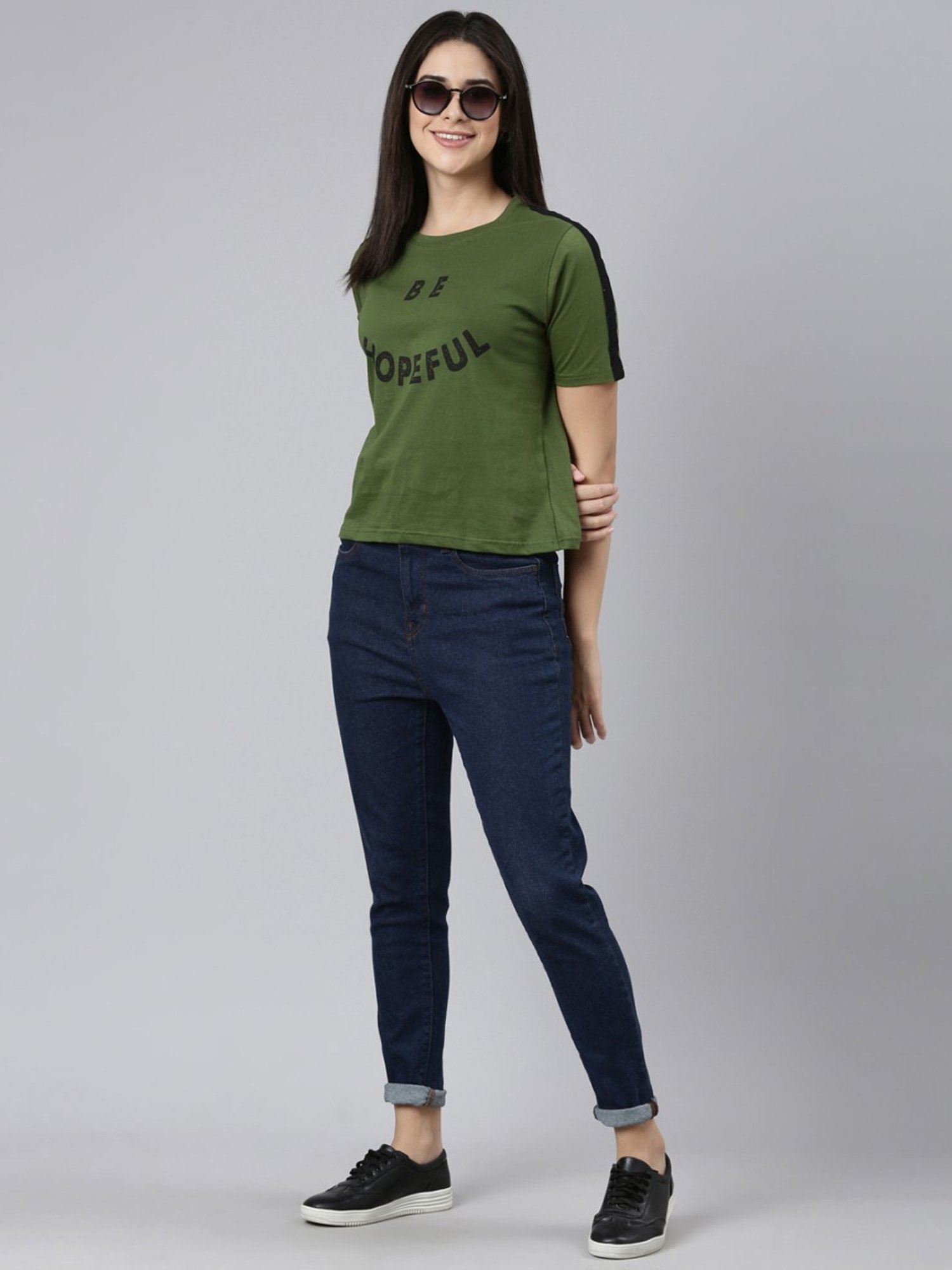 Kryptic Green Cotton Printed T-Shirt