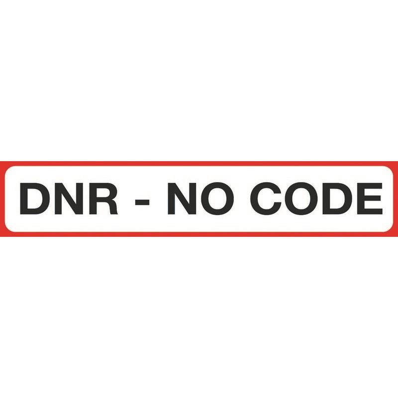 Medical Alert Labels, DNR - NO CODE - Red / White, 5-3/8" X 1-3/8" (Roll of 200)