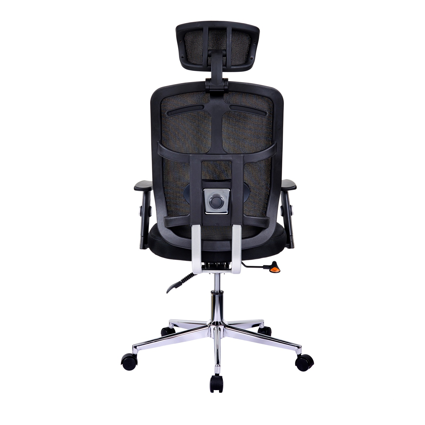 Techni Mobili High Back Executive Mesh Office Chair with Arms, Lumbar Support and Chrome Base, Black
