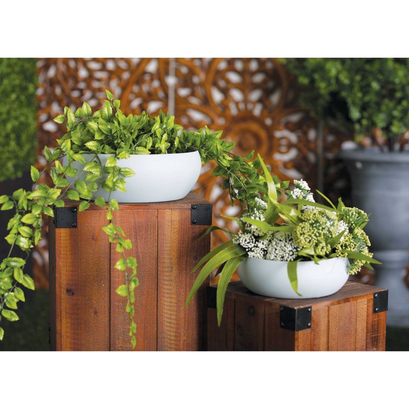 Set of 3 Modern Turned Planters White - Olivia & May