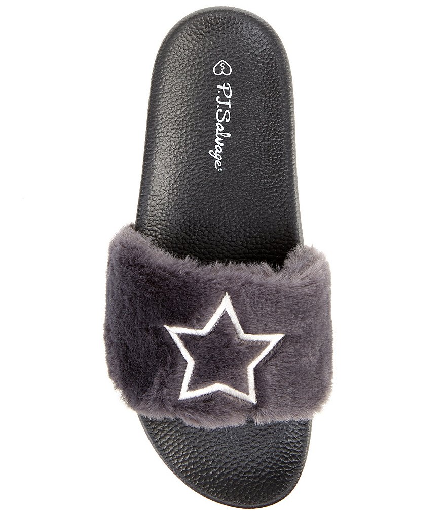 PJ Salvage Faux Fur Fuzzy Feet Slippers