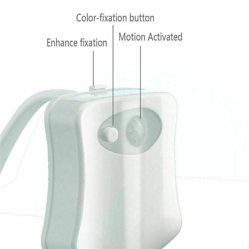 Bowl Bathroom Toilet Night LED 8 Color Lamp Sensor Lights Motion Activated Light