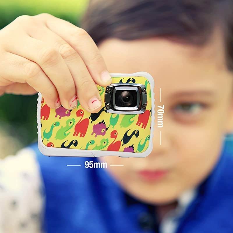 Kids Camera,  Underwater Action Camera Dust Proof Camcorder Waterproof Sports Camera HD Camcorder for Children Kids Toys with 2 Inch LCD Display (Dinosaur)
