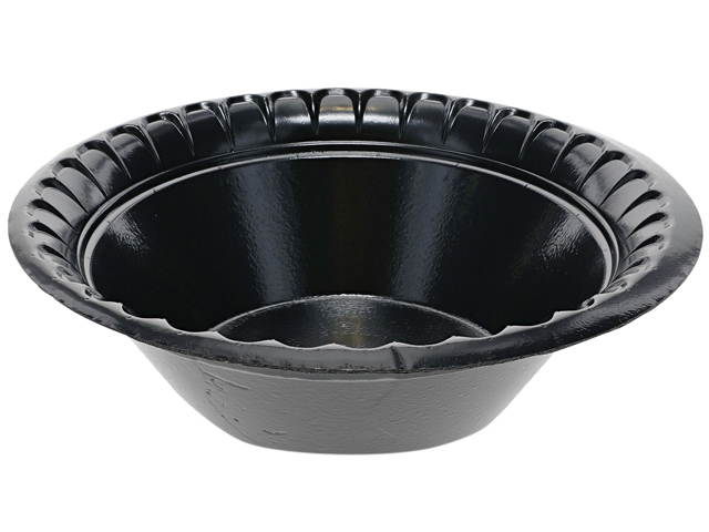 Pactiv YTKB00120000 Laminated Foam Dinnerware, Bowl, 12 oz., 6" Diameter, Black, 1,000/Carton