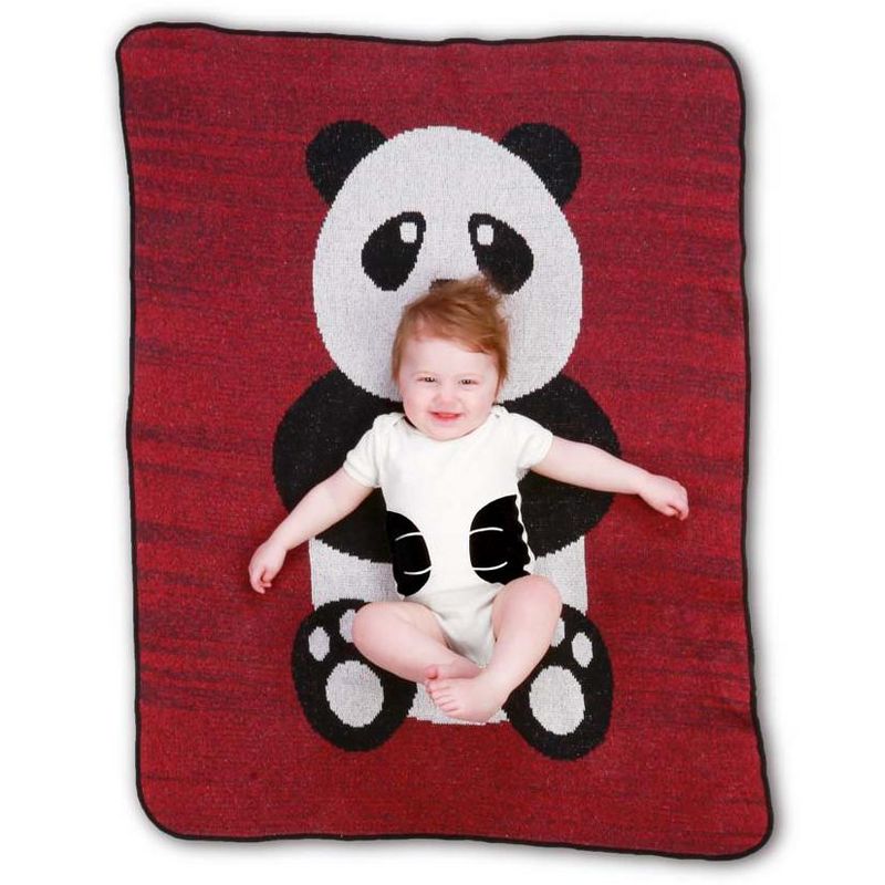 Magic Cabin -Red  Panda Bear Hug Throw and Onesie for Infants