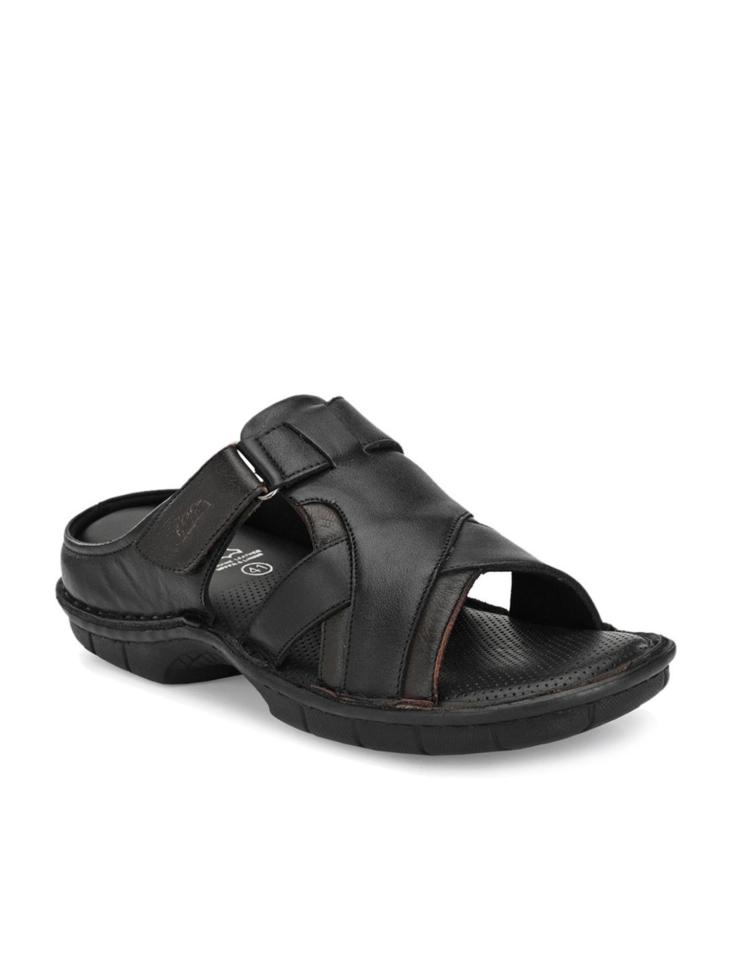 Hitz Men's Black Casual Sandals