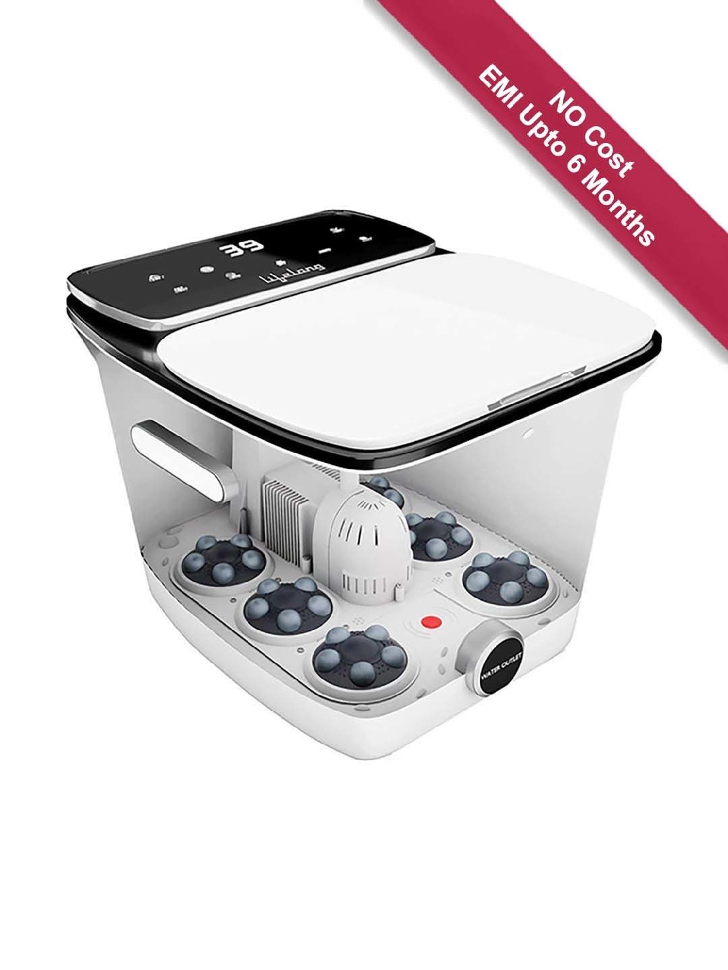 Lifelong LLM477 Premium Foot Spa Massager with Digital Screen (White)