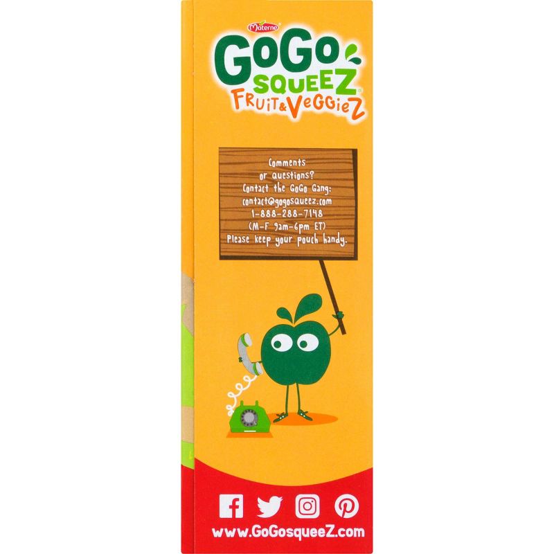 GoGo SqueeZ Fruit & VeggieZ Speedy Strawberry On-the-Go-Pouch, Apple, Strawberry, Zucchini 4ct / 3.2oz