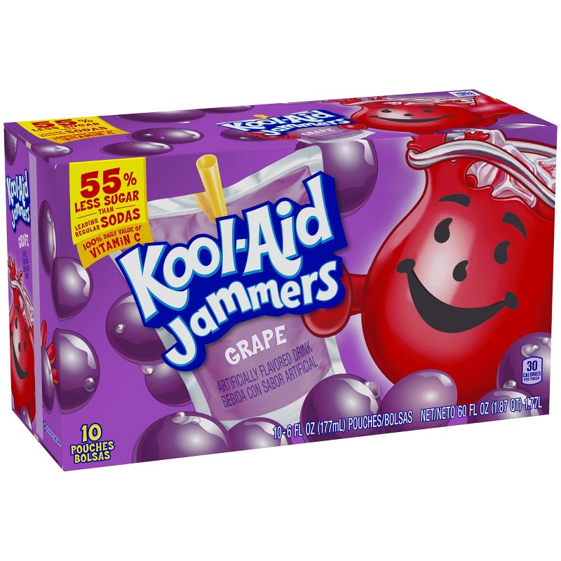 Kool-Aid Jammers Grape Juice Drinks - 10pk/6 fl oz Pouches