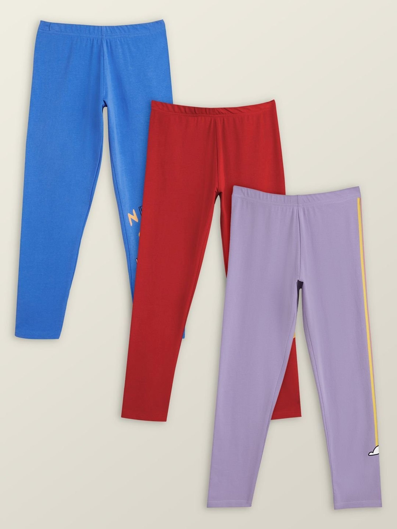 Jockey Kids White & Black Cotton Striped Leggings