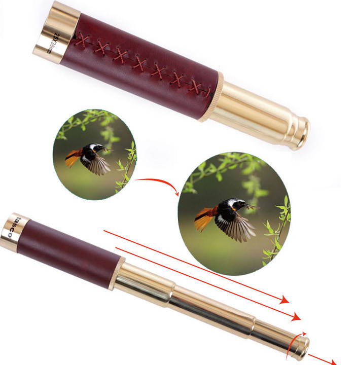 25X30 Brass Scalable To Stretch Zoom Monocular Maritime Nautical Pirate Telescope Ship Spyglass Scope