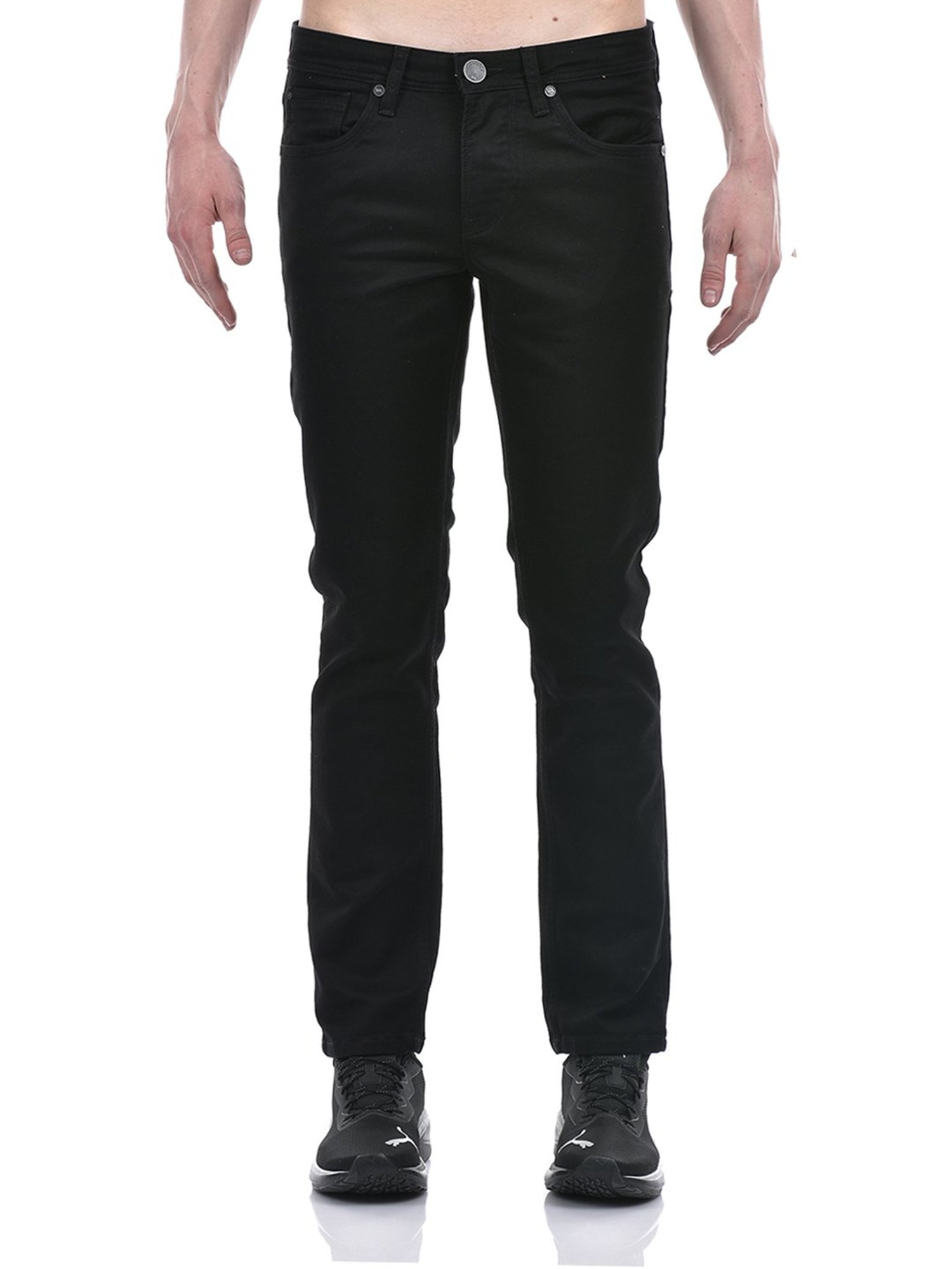 Lawman Pg3 Black Slim Fit Lightly Washed Jeans