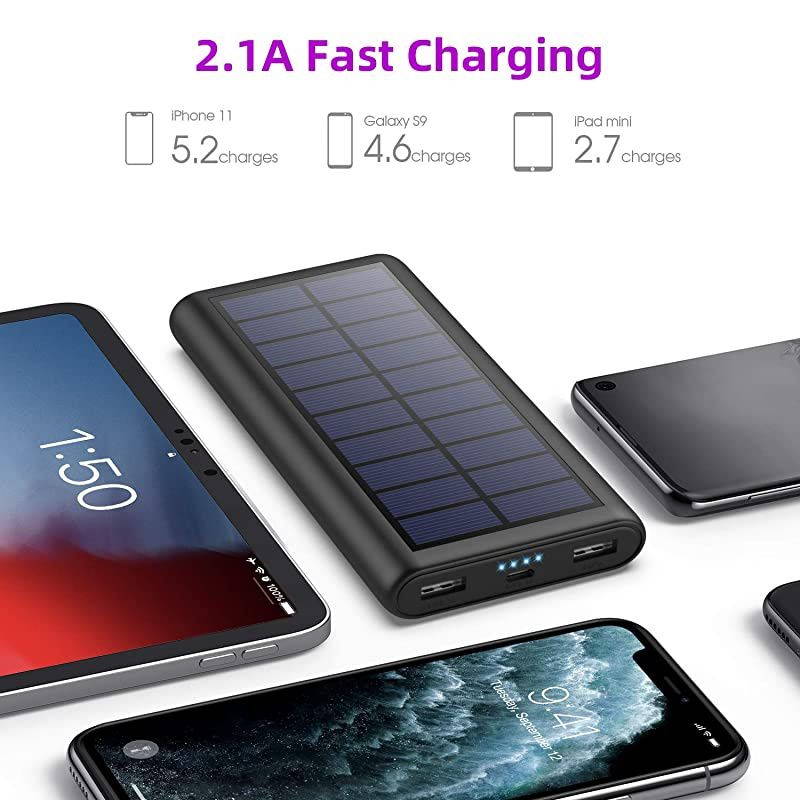 Charger 26800mAh Portable Power Bank with 4 LEDs and 2 USB Output Ports External Battery Pack for Outdoor Camping for Smartphone, Andriod Phone and Teblet