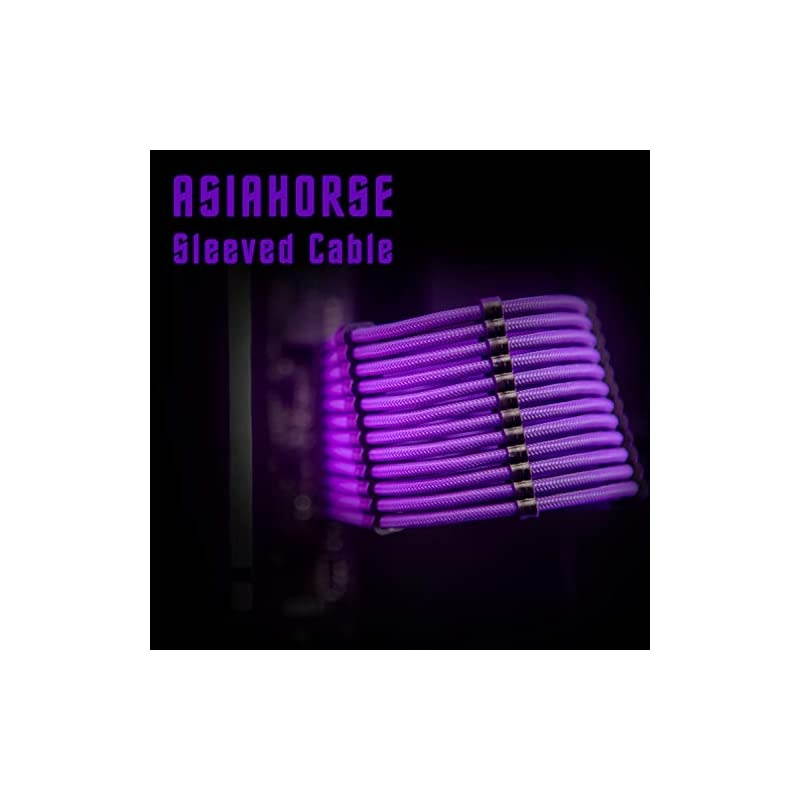 Customization Mod Sleeve Extension Power Supply Cable Kit 18AWG ATXEPS8pin PCIE6pin PCIE Purple