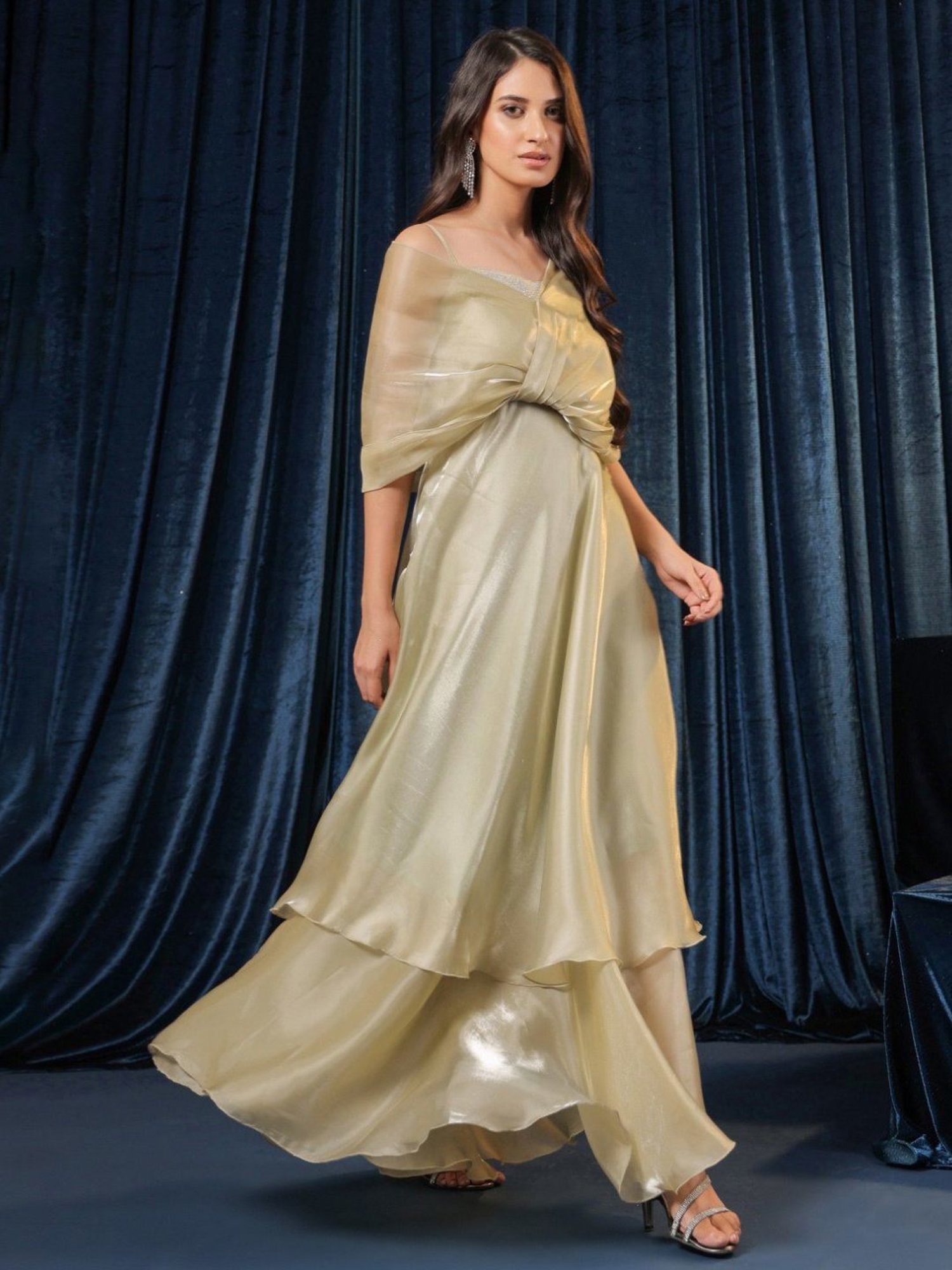 BInfinite Green Sparkle Sorbet Gleam Aura Flow Dress