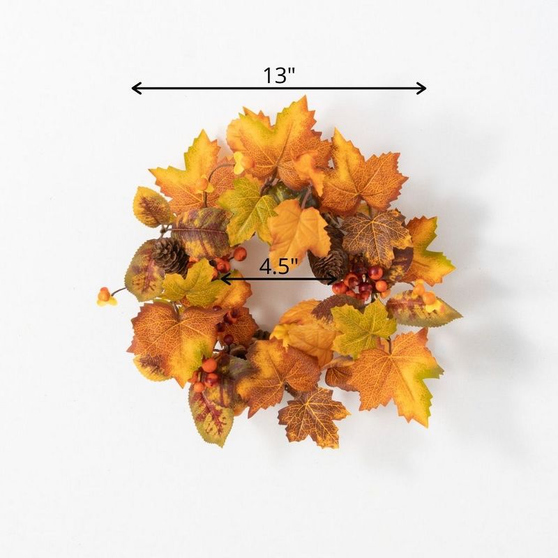 Sullivans Pumpkin & Berry Artificial Mini Wreath 13"H Orange