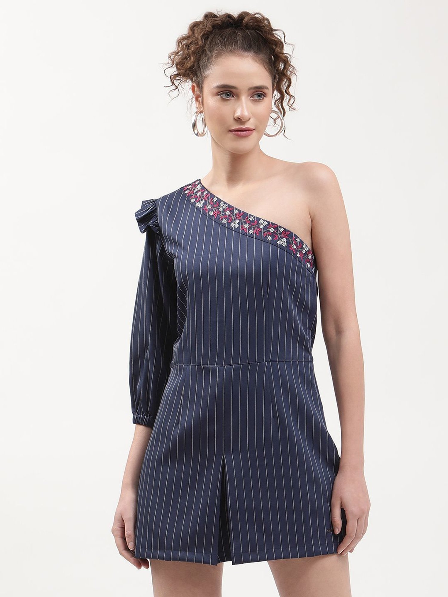 Elle Navy Striped Jumpsuit