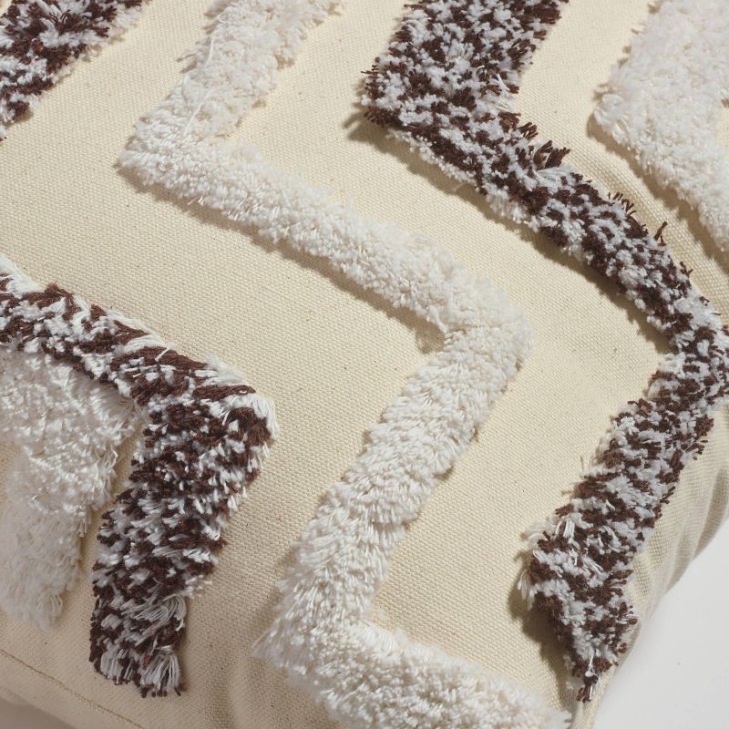 18"x18" Step Up Boucle Embroidered Square Throw Pillow Black/White - Sure Fit