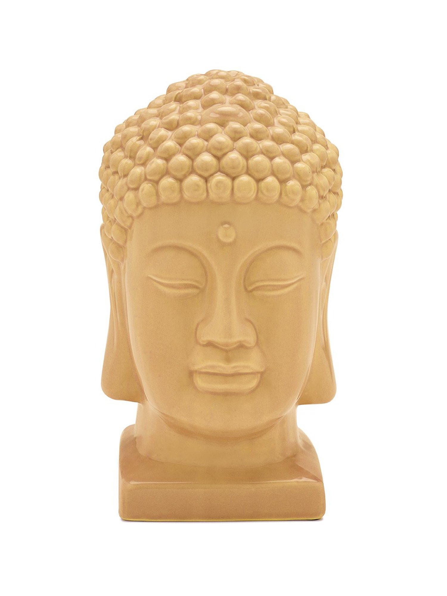 Pure Home and Living Yellow Ceramic Textured Sculptures and Figurines