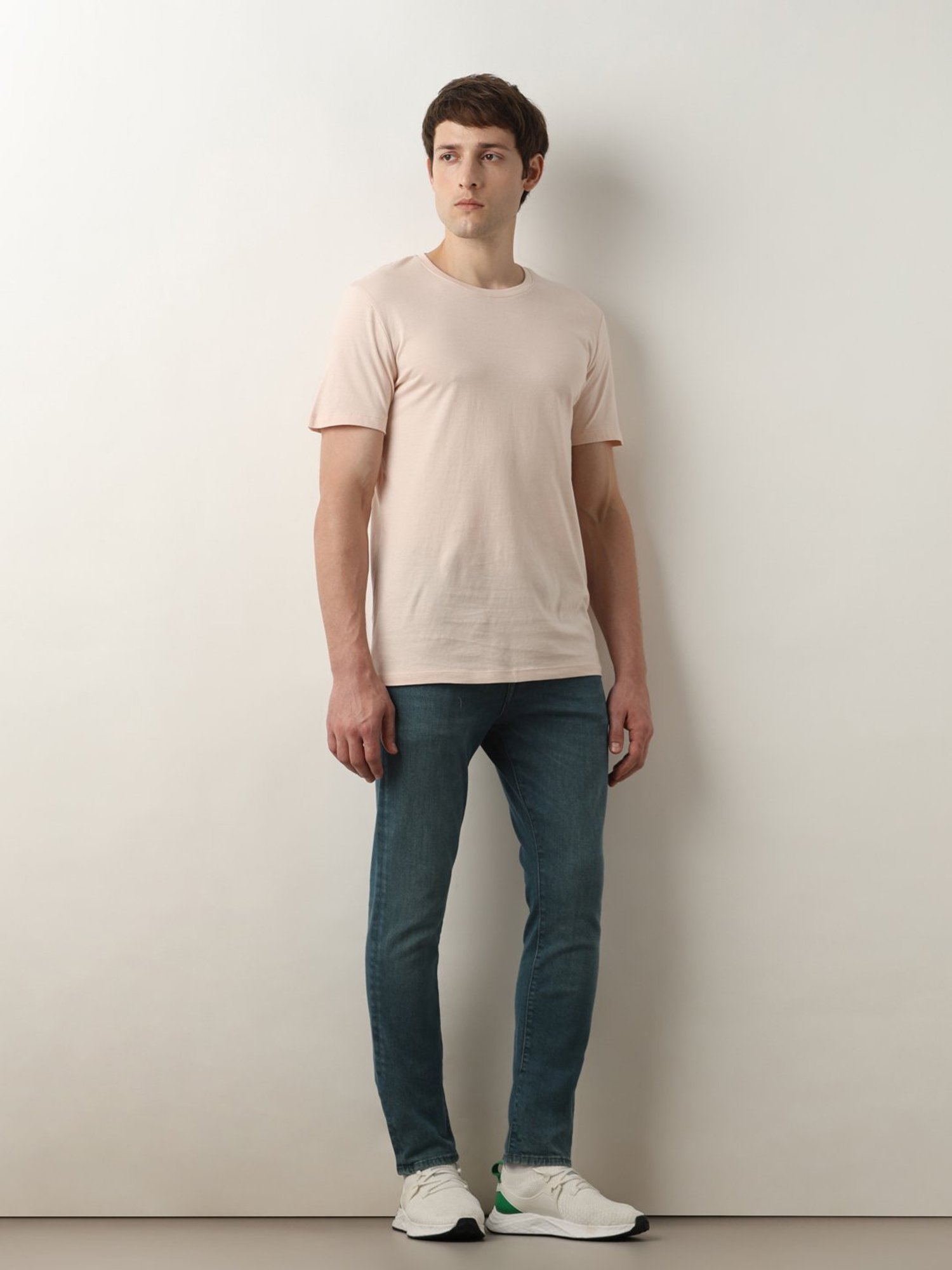 SELECTED HOMME Light Pink Slim Fit Cotton Crew T-Shirt