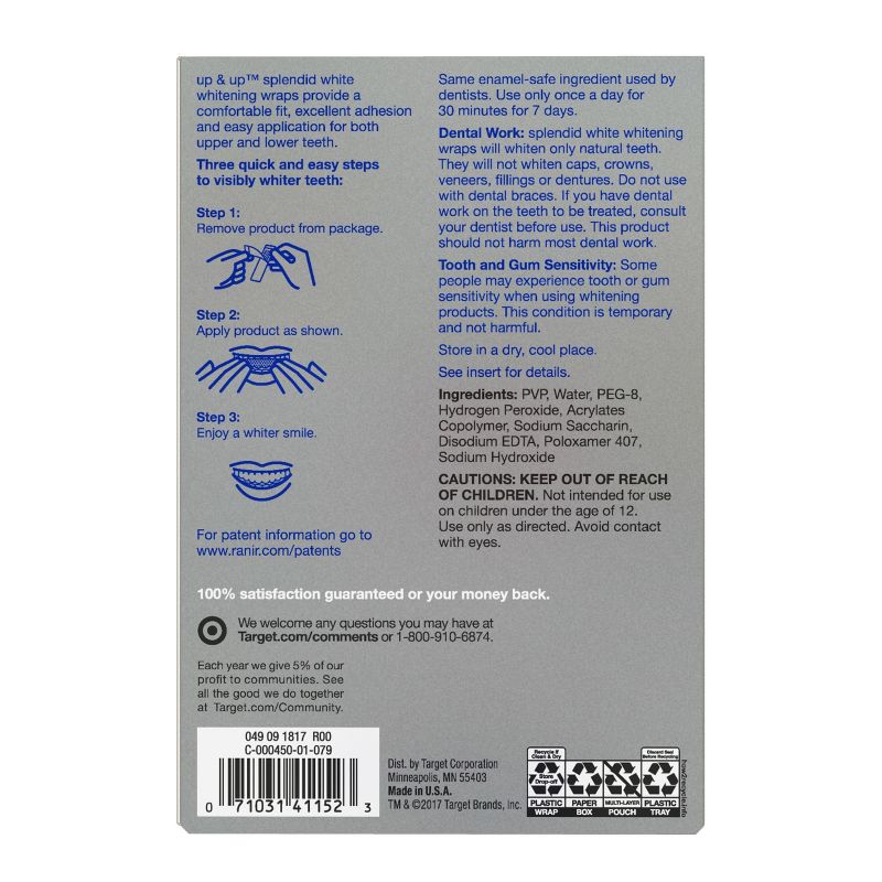 Splendid White Teeth Whitening Wraps 7-Day Treatment - up & up™