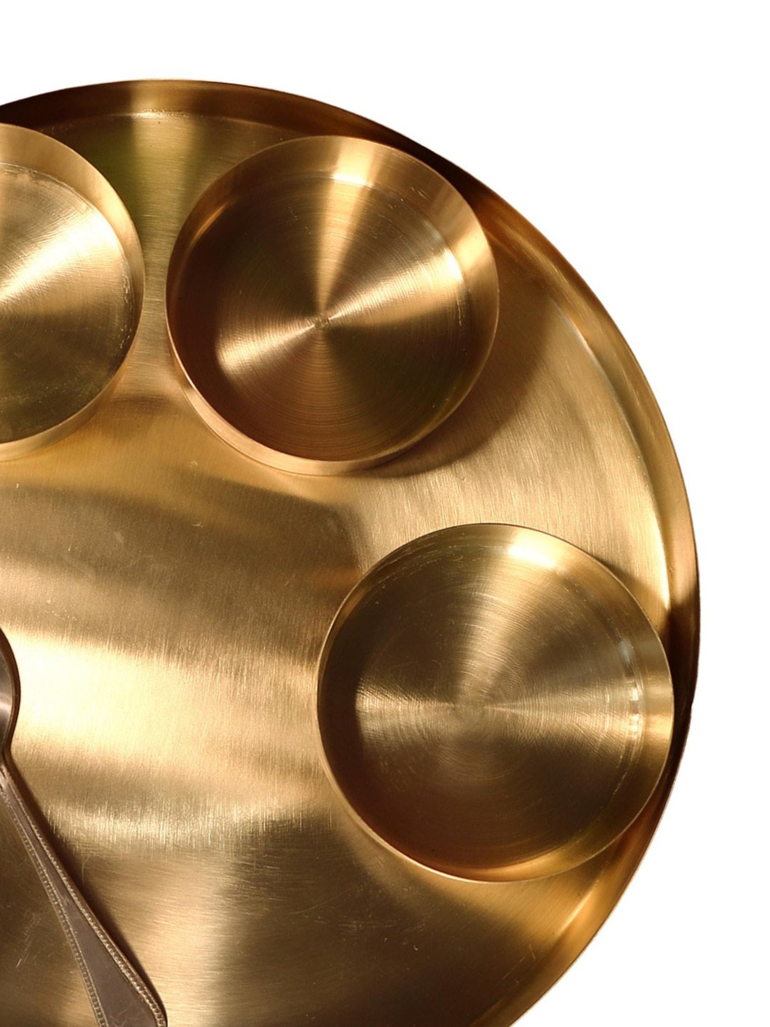 Ambi Brass Super Value Thali Set - Set Of 6 Pieces - Matt Finish