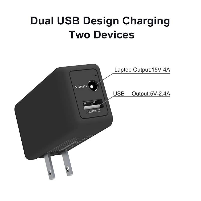 Microsoft Surface Pro Charger 65W Portable Mini Charger for Microsoft Surface Pro 3 4 5 6 2017 TabletSurface LaptopSurface BookSurface Go W 66ft Power Cord USB Charging Port