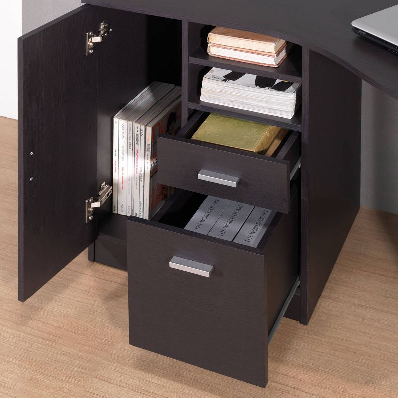 Classic Office Desk with Storage Espresso - Techni Mobili