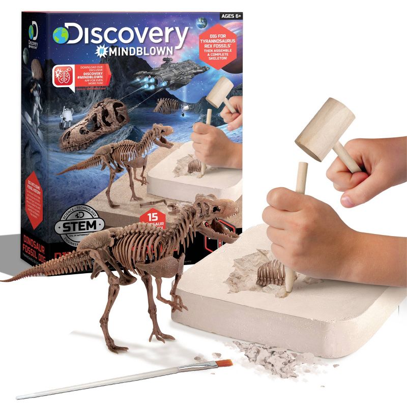 Discovery Kids Toy Dinosaur Excavation Kit Skeleton T-Rex 3D Puzzle 15pc
