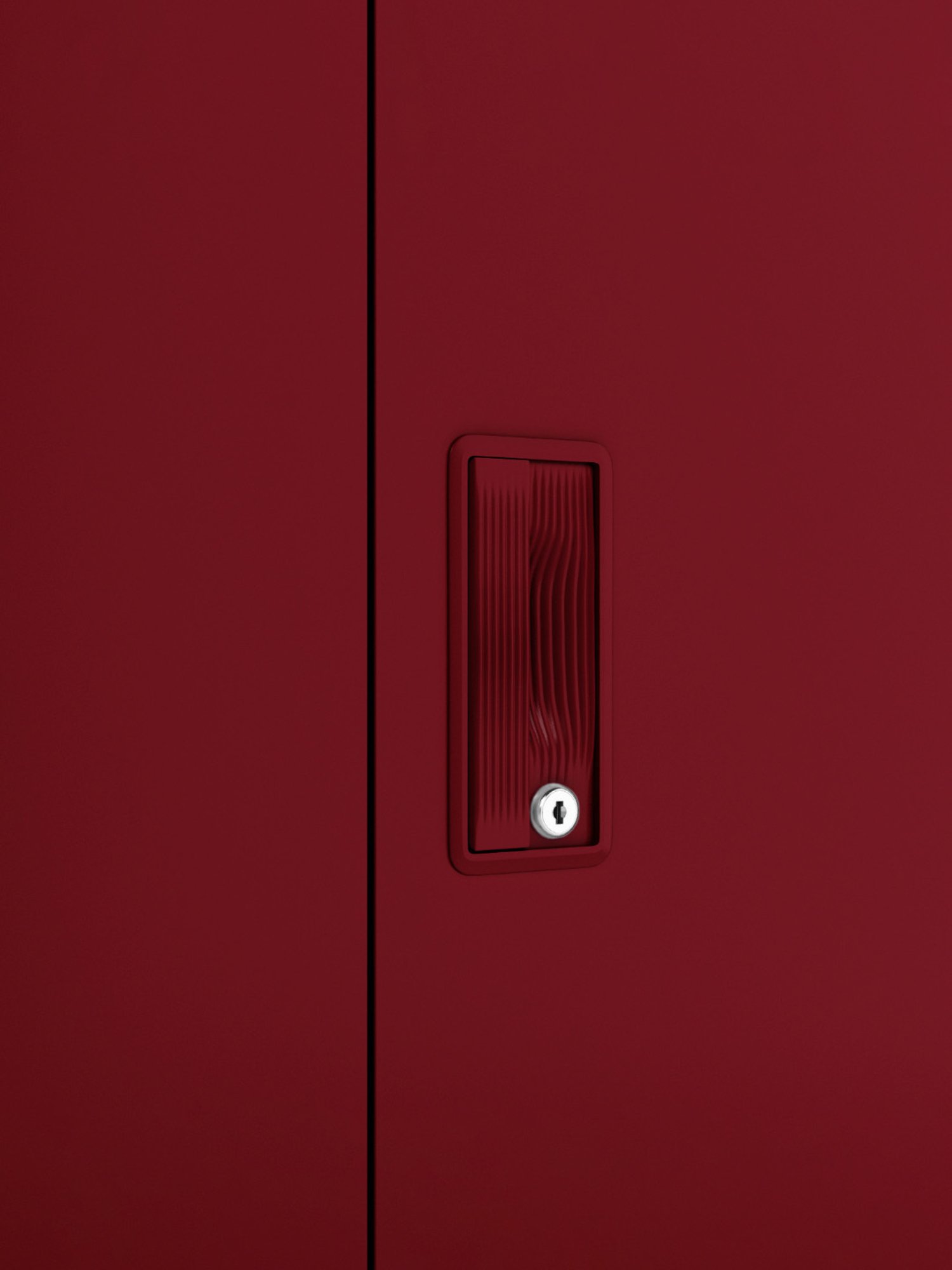 Godrej Interio Slimline 3-Door Steel Almirah, Red (1-Year Warranty, 1 Locker, 2 Drawers)